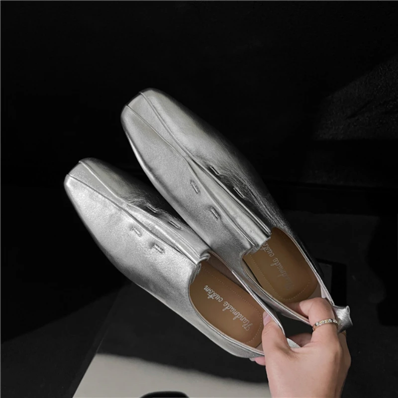 

Women Flat Shoes soft leather PU Comfort Slip On Simple Woman Shoes Spring Autumn Soft Loafers Square Toe zapatos para mujeres