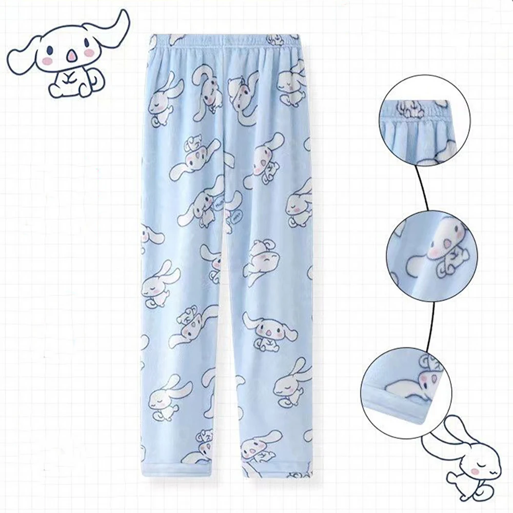 

Sanrio Cinnamoroll пижамные штаны Kuromi милые Мультяшные аниме для студентов удобные теплые утепленные домашние штаны игрушки кавайные для девочек