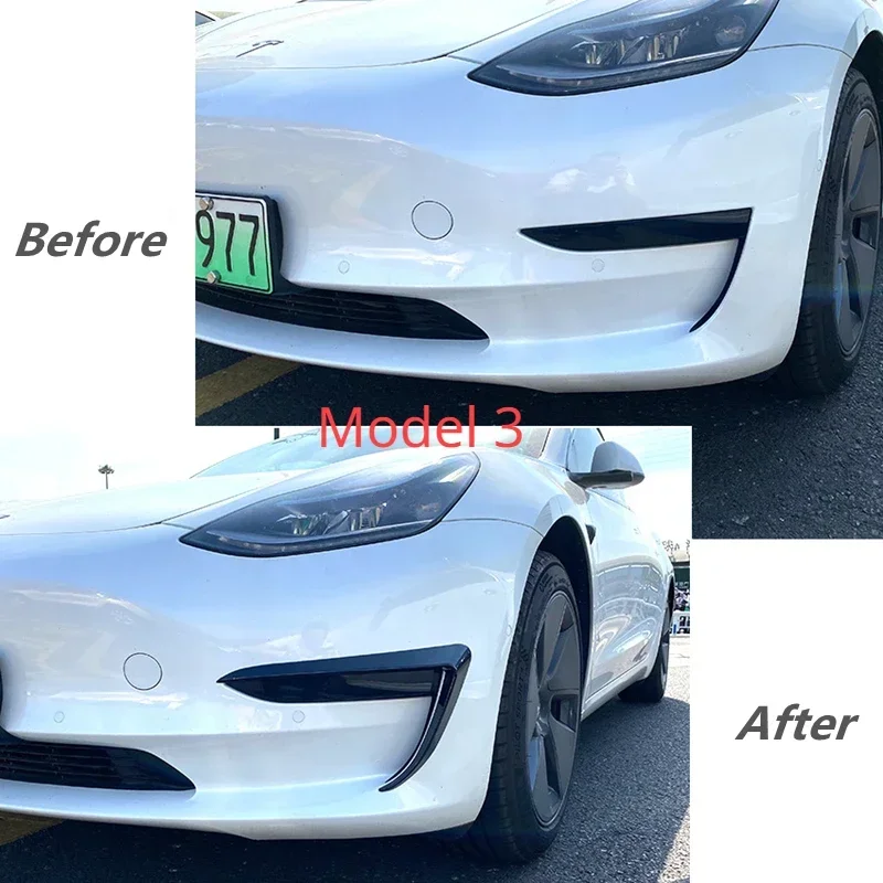 Крышка переднего бампера для Tesla Model 3 Y нож бровей противотуманная фара наклейка