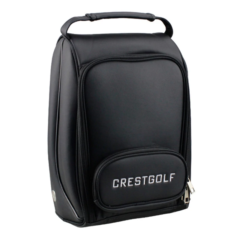 

Crestgolf Modern Golf Shoe Bag, Luxury Pu Material Golf Shoe Bag High Quality Waterproof Zipper Backpack Shoe Bag
