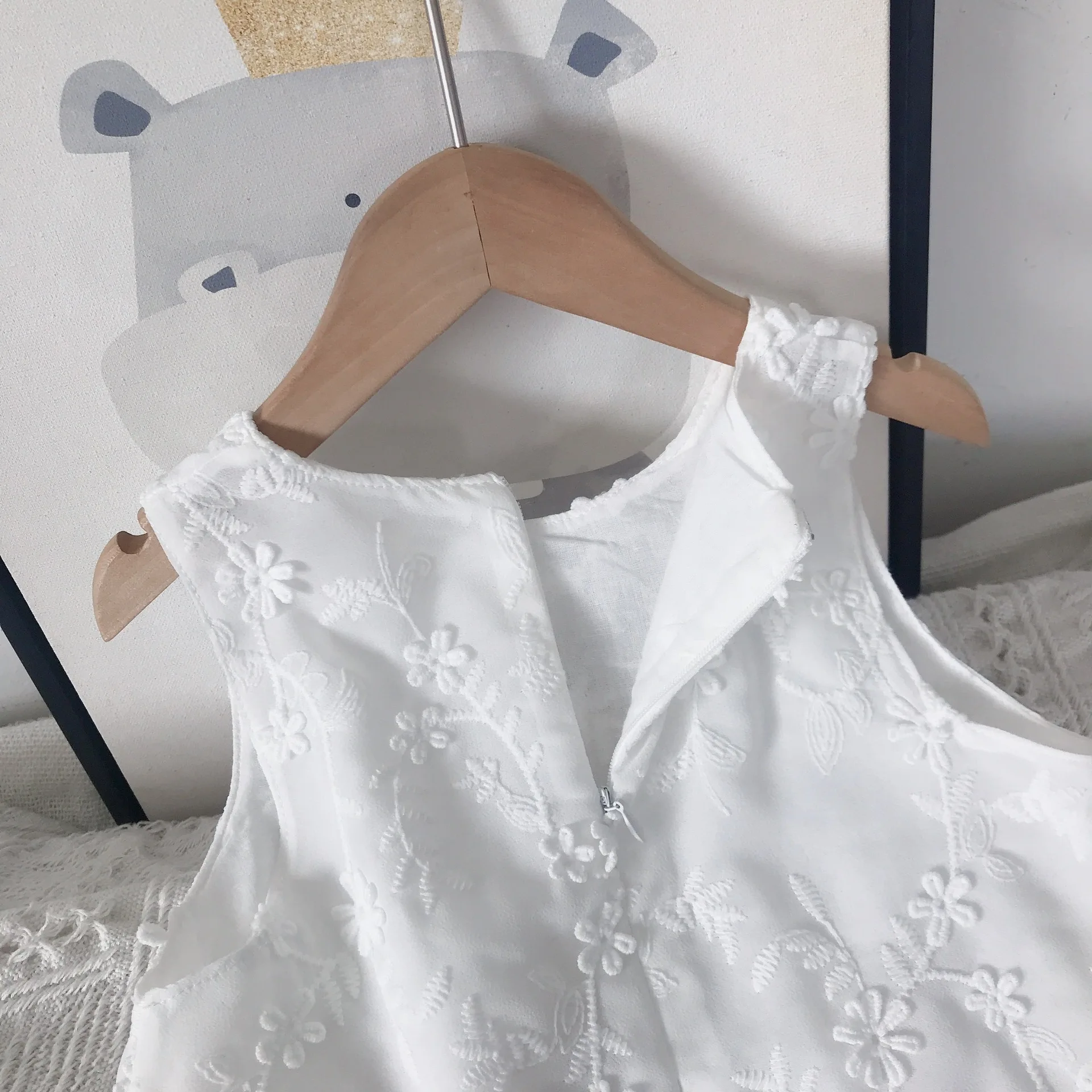 Criscky 2PCS Baby Girls Clothing Sets Summer Sleeveless Kids Girls Clothes Lace Shirts+Pants Outfits Children Casual Suits