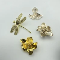 zinc alloy light three dimensional dragonfly flower fan shaped leaves golden ancient silver cabinet door drawer wardrobe handle