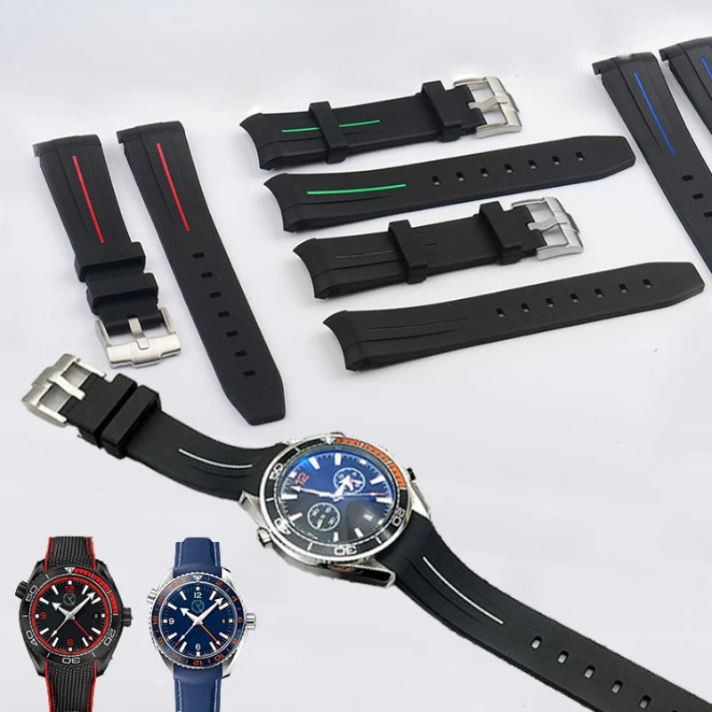 

Резиновые Ремешки для наручных часов, подходят для Rolex Pin, застежка, ремешок GMT SUB 20 мм 21 мм Daytona