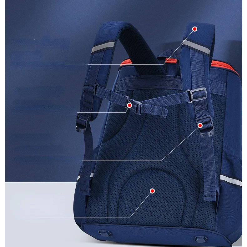 Grade 1-6 Kids British Style PU Backpacks New Girl Boy Waterproof Fashion Noble Schoolbag Primary Students Large Capacity Bags