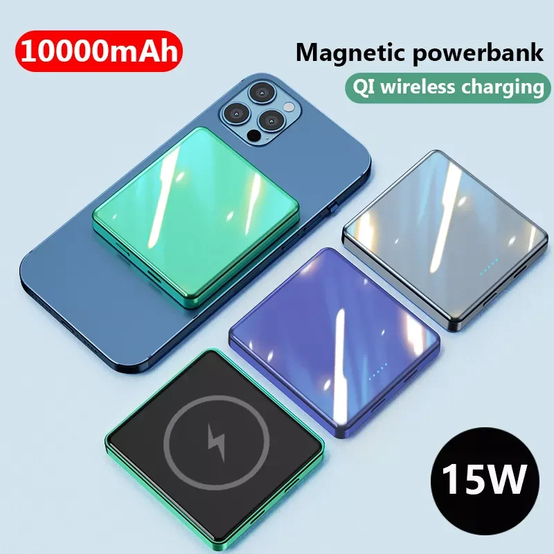 

NEW Power Bank Wireless Charger 15W Fast Charge External Battery Portable Charger for iphone13 Auxiliary Battery poverbank