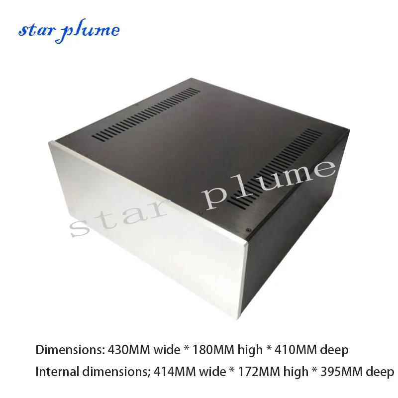 

4318 All Aluminum Power Amplifier Case Preamplifier Chassis （430*180*410MM） Alluminio HIFI Amplifier Audio Chassis Shell DIY Box