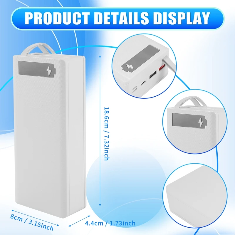 Коробка для хранения аккумуляторов PD QC3.0 16 х1865 0 быстрая зарядка внешний