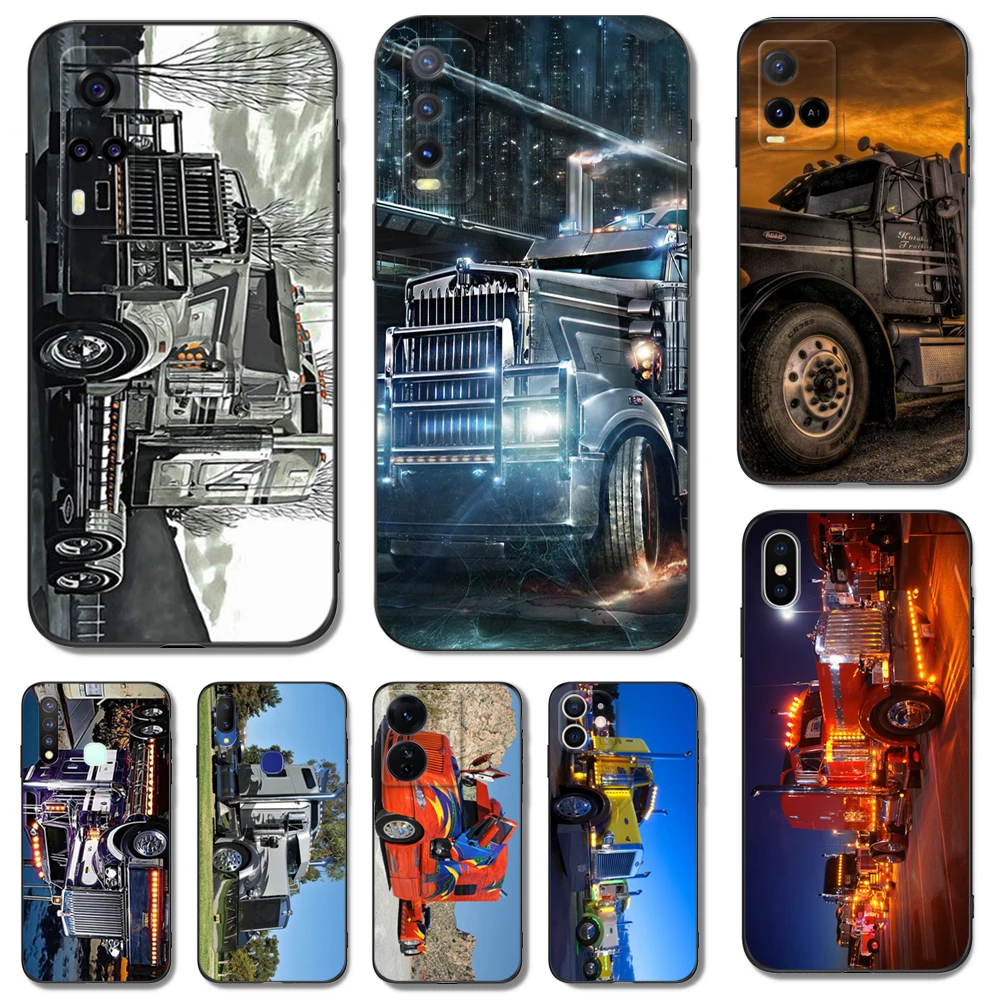 

Black Tpu Case For Vivo V5 V5S V7 V9 Youth V11 V11i V15 V17 NEO V20 E V21 V21E V23 V23E PRO 4G 5G Peterbilt Trucks