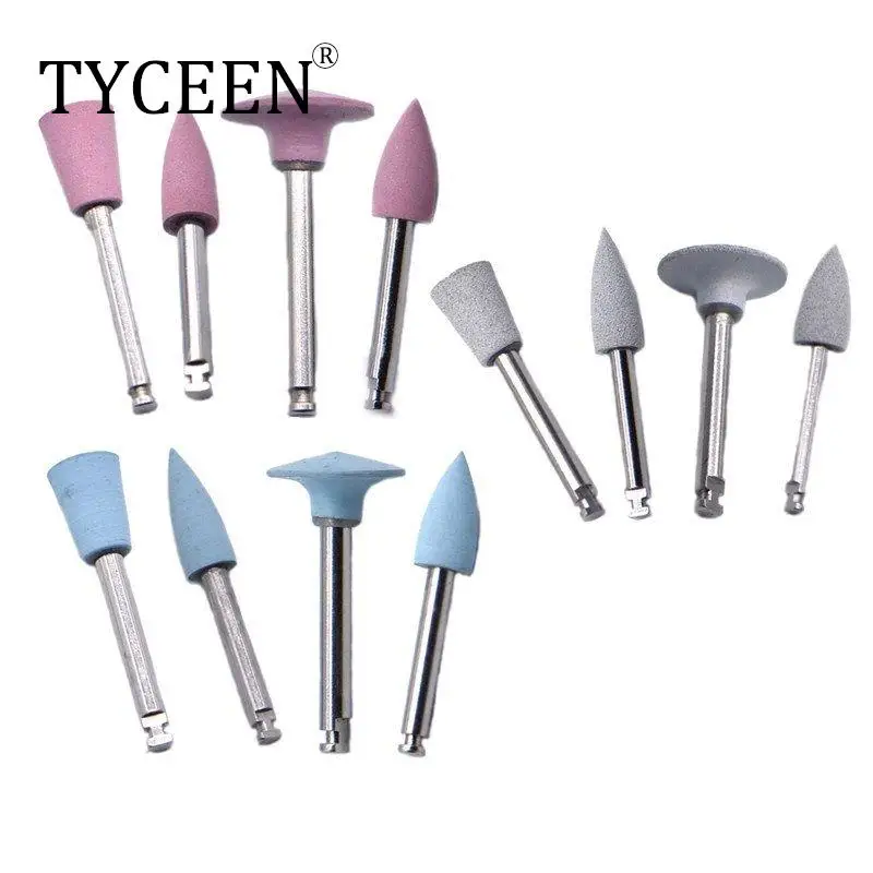 4pcs/lot Dental Rubber Grinding Heads Teeth Light Curing Resin Polisher for Low-speed Machine Polishing Kit Dentist Materials