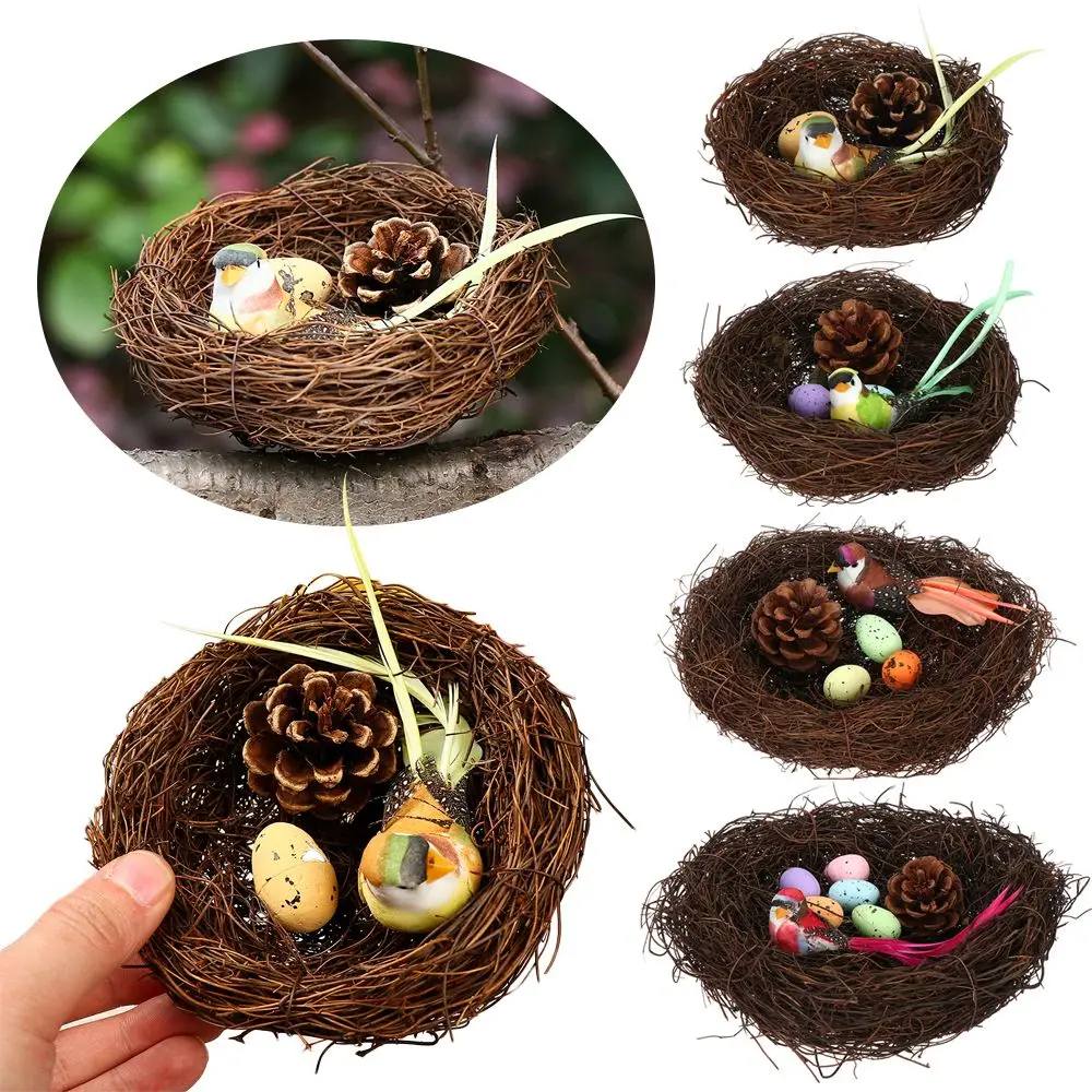 

12-20cm Vivid Kids Gift Party Favor Supplies Home Decor Fake Birds Bird Nest Set Easter Decoration Foam Easter Eggs