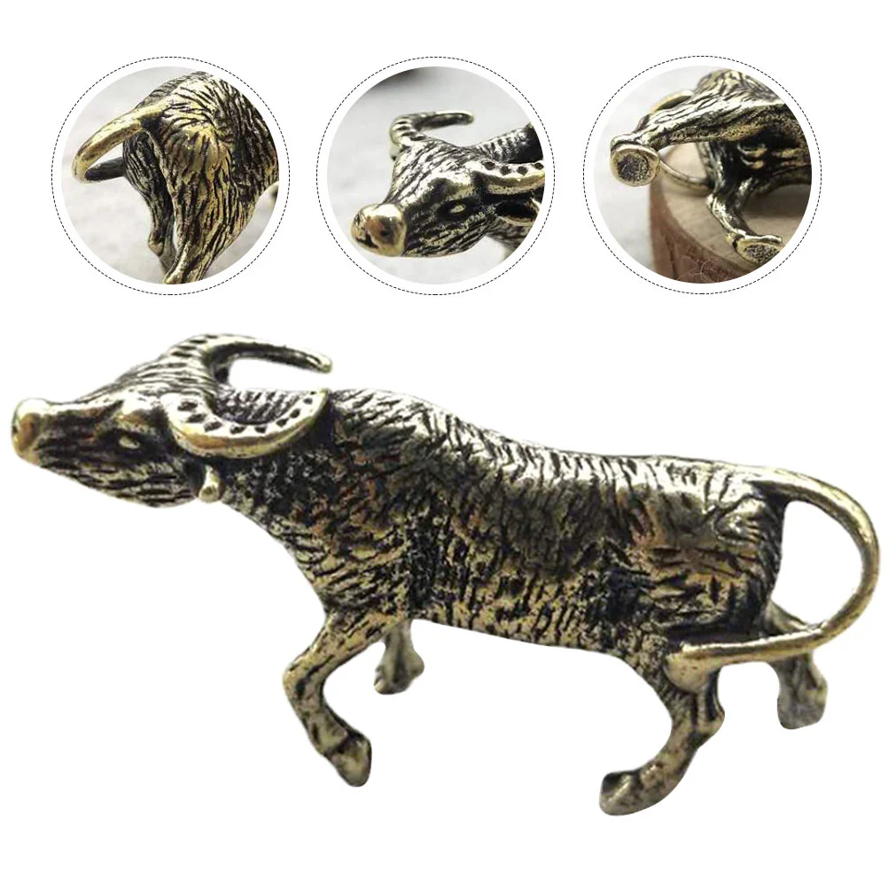 

Statue Cattle Bull Ox Charms Figurine Chinese Sculpture Shui Brass Feng Pendant Zodiac Lucky Charm Animal Cow Figure Mini
