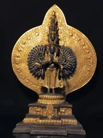 17 tibetan temple collection bronze gilt 1000 arm guanyin thousand headed avalokitesvara backlight worship buddha town house