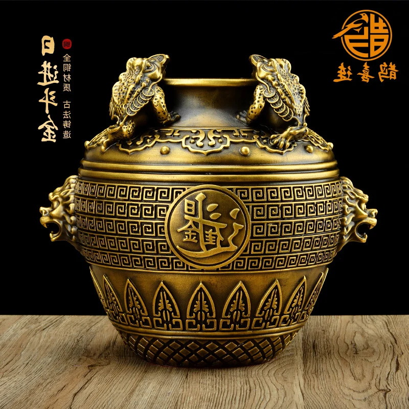 

Pure Lucky Copper Home Living Room Xuan Decoration Square Money Drawing Golden Toad Cornucopia Coin Bank