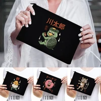 makeup organizer bags canvas cosmetic case pouch for bridesmaid clutch holiday travel cute monster pattern beauty washing bag