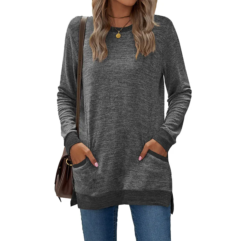 

Solid Color Casual Loose T-shirts For Women 2023 Autumn Vintage Women's Oversized T-Shirt Long Sleeve Female Tee Streetwear Tops