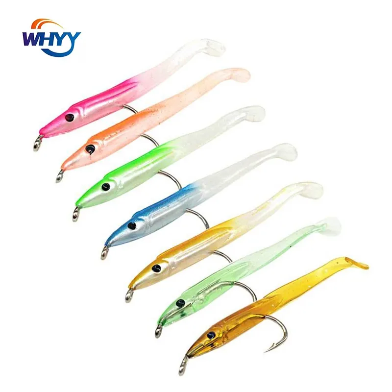 

WHYY 15 Pcs Sea Fishing Route Sub Bait Eel Hook 5cm/0.6g T-tail Soft Bait Soft Insect Bait Simulation Bait Korea Fishing Lures