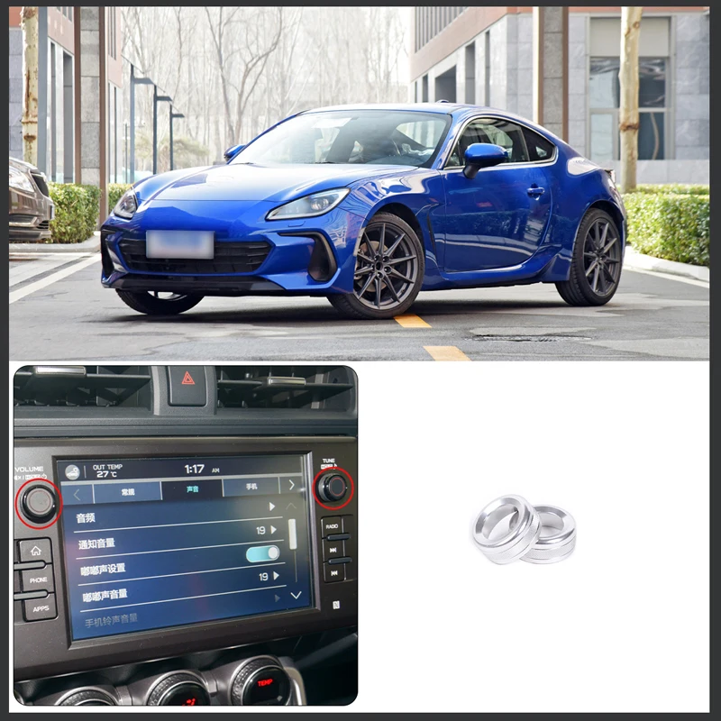 

For 2022 Toyota 86/Subaru BRZ aluminum alloy red car styling car volume knob decorative ring sticker car interior accessories