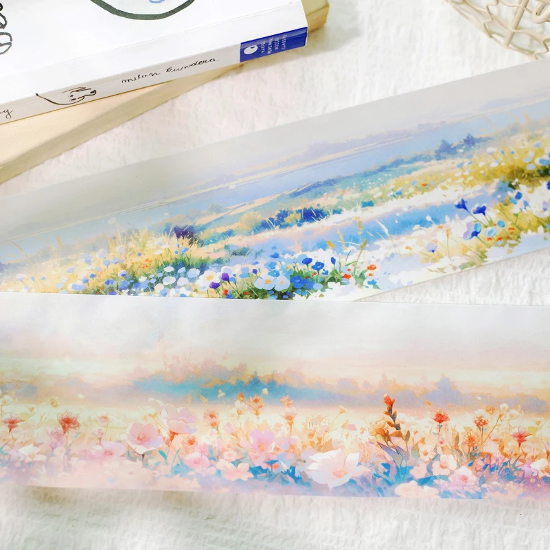 74 мм * 2 м ПЭТ ленты весенний цветок море DIY Декор для скрапбукинга фотоальбом коллаж мусорные материалы для журнала эстетические наклейки (art.: 3920cede59e10) - 3920cede59e10