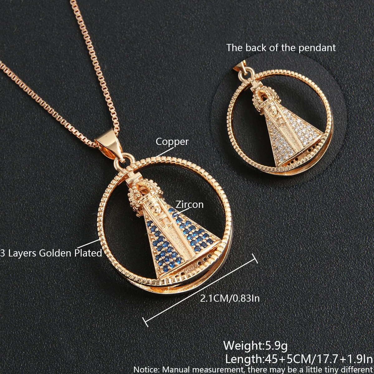 SUNSLL двухсторонние Lujan Дева Мария Позолоченные Подвески Ожерелья вирген де