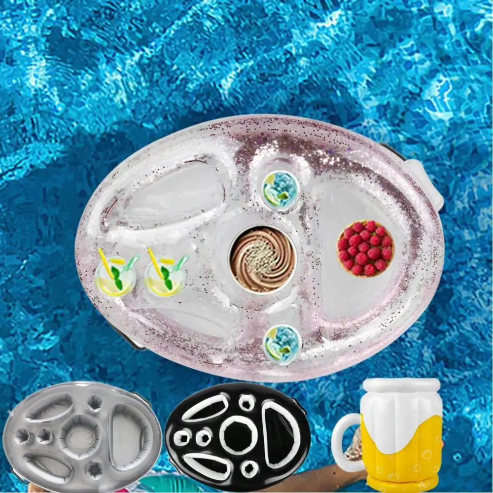 

Summer Party Bucket Cup Holder Inflatable Pool Float Beer Drink Coolers Table Bar Tray Portable Beach Swimming Pool Accessories