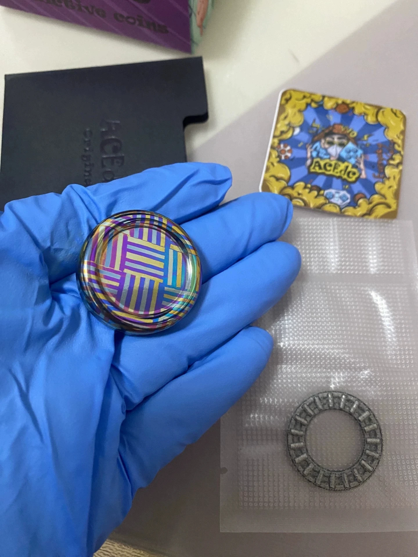 Acedc Milk Cap ограниченная серия тканый узор с нано-декомпрессионной игрушкой Pop Coin Edc