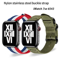 nylon strap for apple watch band series 7 6543 manly sport bracelet 44mm 42mm 41mm 45mm 38mm 40mm watchband for iwatch se