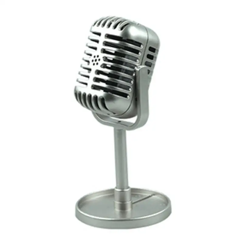 

Модель микрофона прочный винтажный микрофон без блеска серебристый домашний Декор Детский микрофон Seiko секретная работа черный золотой
