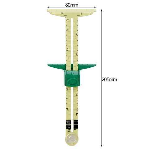 5-IN-1 Sewing Seam Ruler Measuring Gauge Patchwork Quilting Tailor Ruler Sizer Helper Aluminum Plastic Sliding Gauge