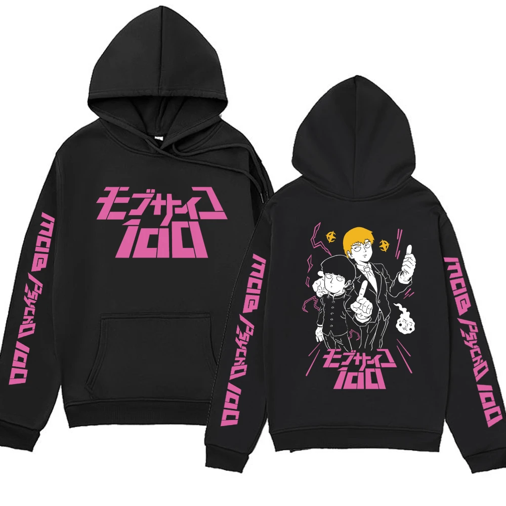 

Japanese Anime Mob Psycho 100 Hoodie Shigeo Kageyama Reigen Arataka Print Hooded Sweatshirts Men Women Casual Loose Pullovers