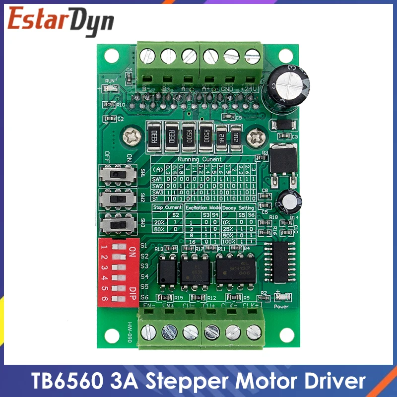

TB6560 3A Stepper motor drives CNC stepper motor board Single axis controller 10 files motor controller board