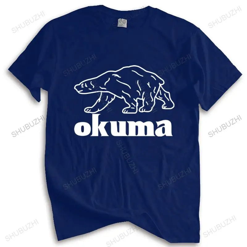 

New Arrived Mens t shirt New Okuma Fishing Bear Logo Short Sleeve Black Mens T-Shirt Mens T-shirt Euro size TOPS