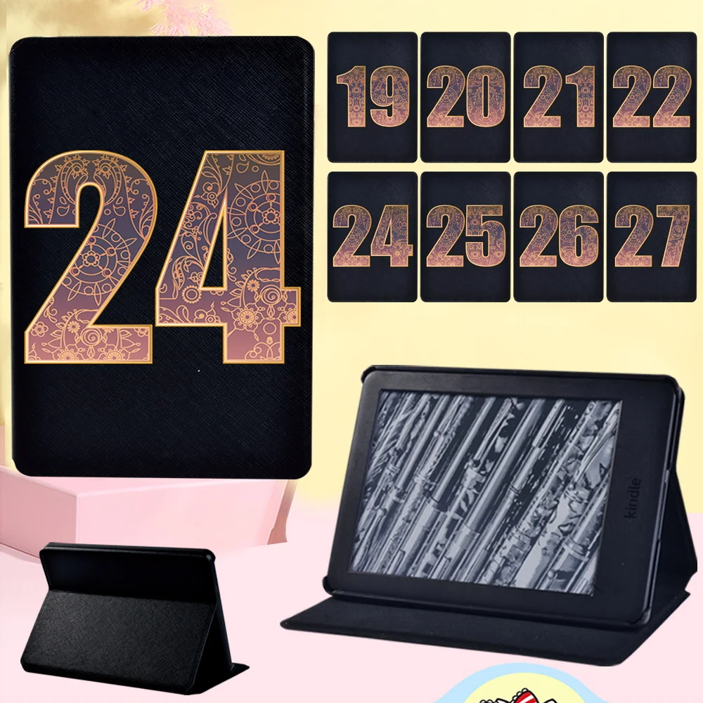 

Tablet Cover Case for EReader Kindle Paperwhite 1 2 3 4 5/Kindle 10th/8th Simple Lucky Number Pattern Leather Protective Shell