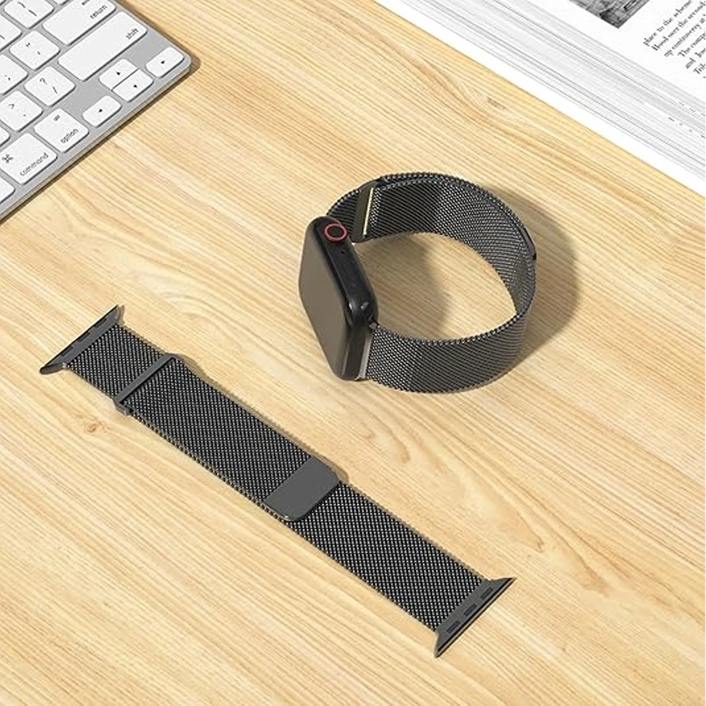 Фото Магнитные ремешки для Apple Watch Band 10 9 8 7 6 5 4 3 SE Ultra2 49 мм 46 мм 45 мм 44 мм 42 мм 41 браслет correa iWatch металлические ремешки №3