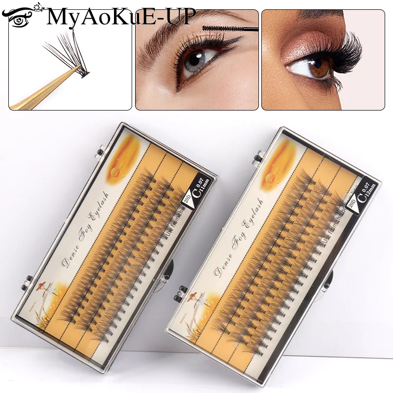 20D черные вкусные норковые накладные ресницы кластер натуральные длинные