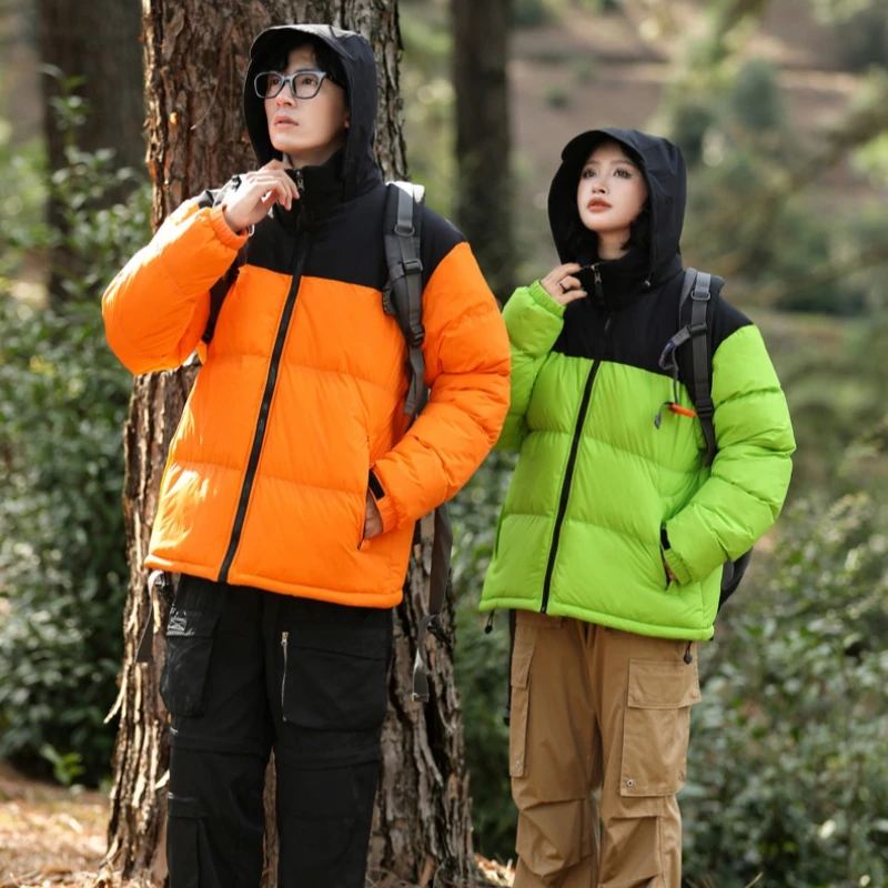 Зимняя куртка-пуховик для мужчин и женщин корейская парная парка унисекс