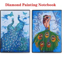 5d diy special shaped diamond painting notebook girl peacock mosaic art embroidery cross stitch kit notebook craft handmade gift