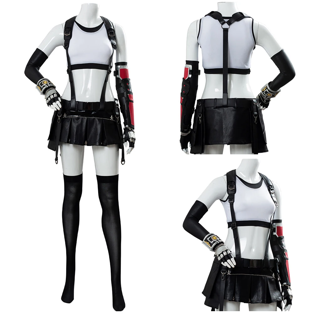 

Game Final Fantasy VII 7 Remake Tifa Lockhart Cosplay Costume Uniform Full Suit Women Girls Outfit Halloween Carnival Suit