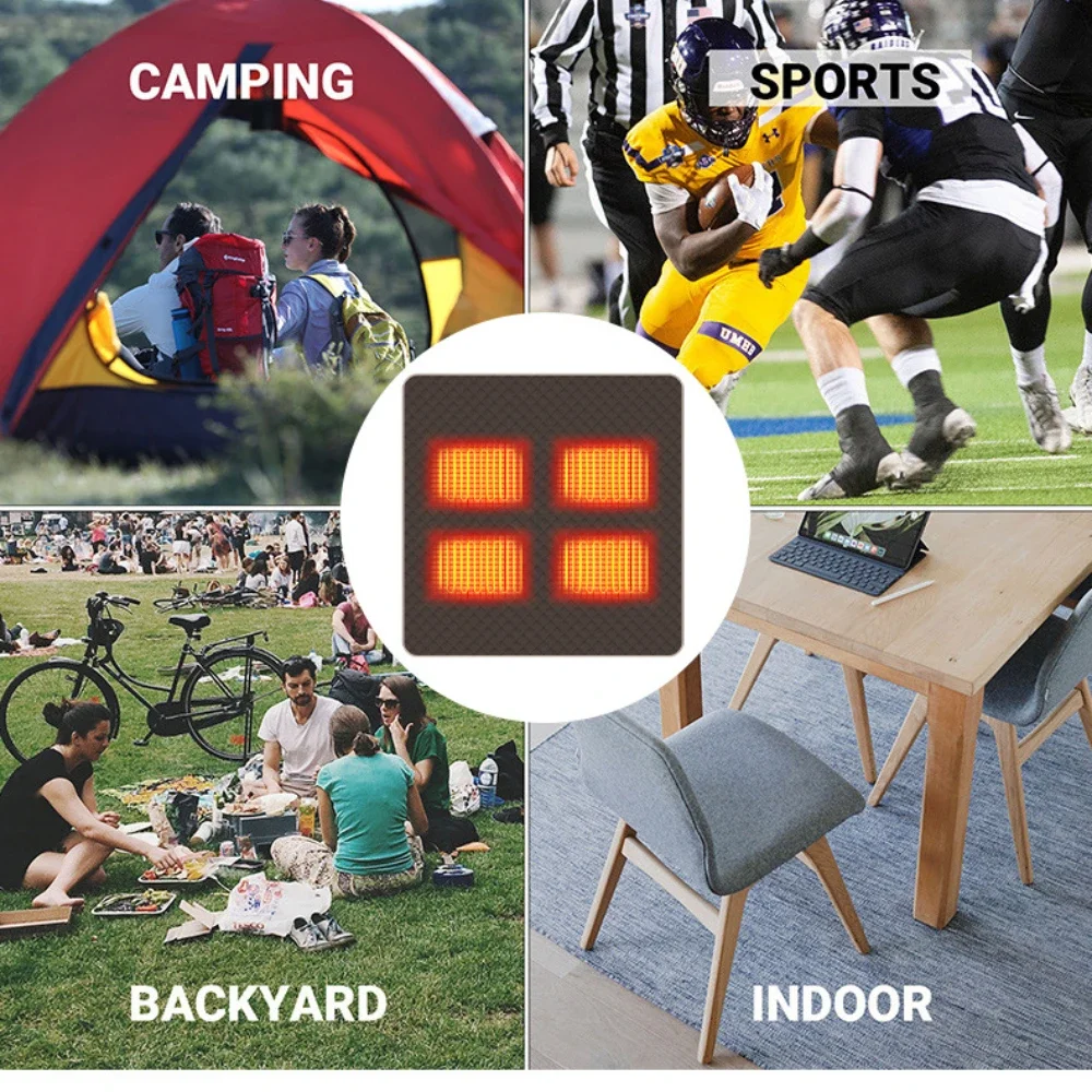 4 зоны с подогревом стул для кемпинга коврик уличное дорожное USB-электрическое