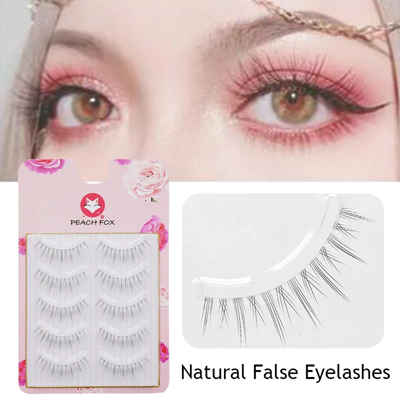 

5 Pairs Natural False Eyelashes Cos Fairy Japanese Eyelashes Long False Lashes Daily Universal Beauty Eye Makeup Tools