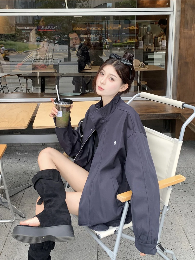 Американская винтажная Милая крутая куртка цвета хаки верхняя одежда осень 2024