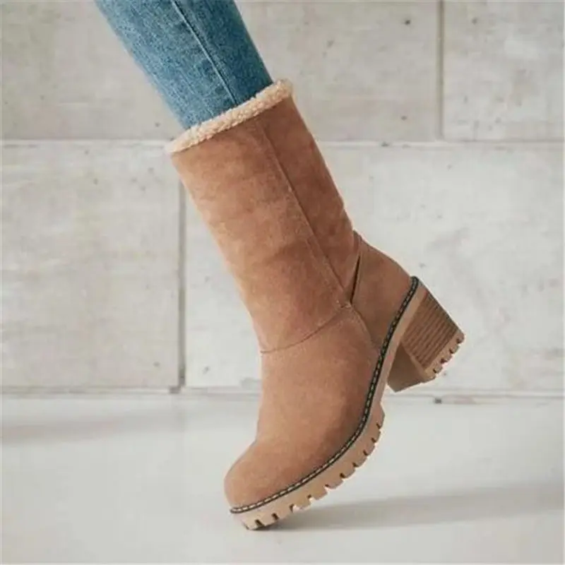 

Women Winter Fur Warm Snow Boots Ladies Warm Wool Booties Ankle Boot Comfortable Shoes Plus Size 35-43 Casual Women Mid Boots