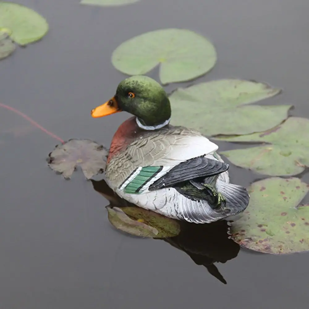 

Realistic Artificial Mandarin Duck Statue Weatherproof Resin Not Fade Swan Statues Cute Floating Floating Duck Statue