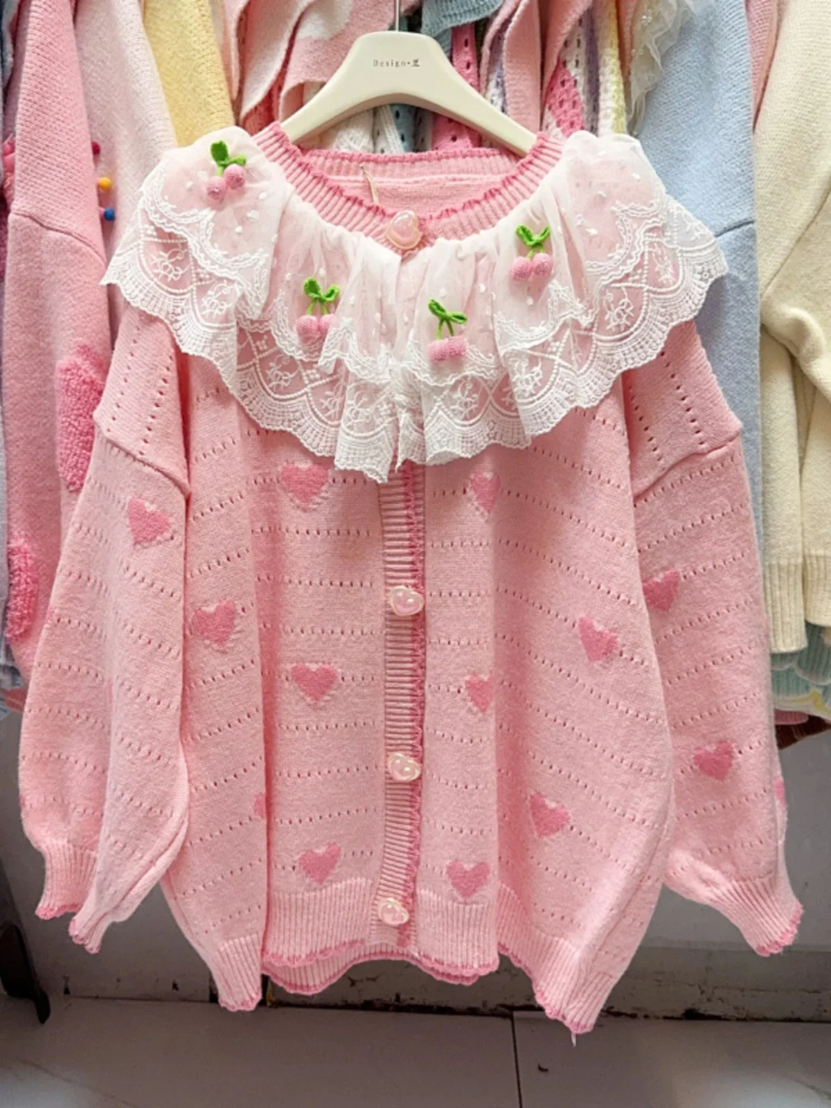 Neploe Sweet Питер Пэн воротник вязаный кардиган универсальный кружевной лоскутный