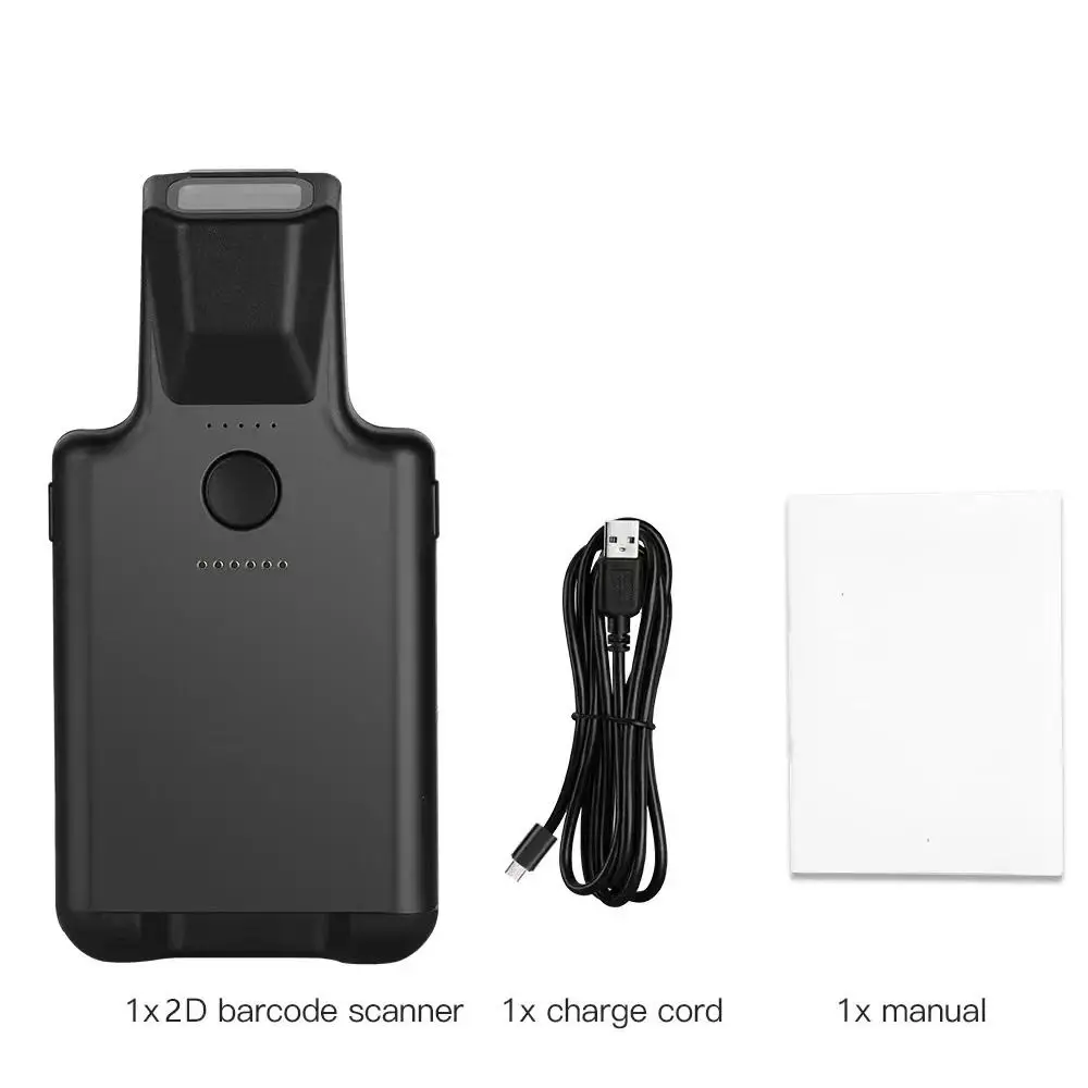 Фото Портативный сканер штрих-кода Bluetooth с задним зажимом 1D и 2D Bluetooth-сканер для Android iOS №4