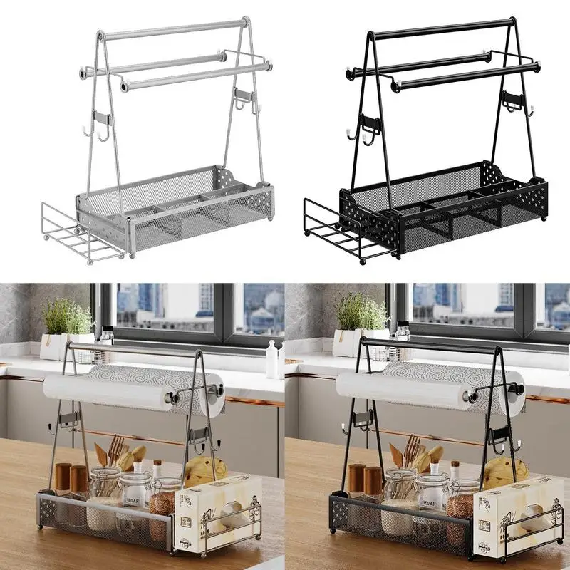 

Kitchen Spice Rack Self Adhesive Wall Mounted Under Shelf Seasoning Bottle Storage Rack Spice Organizer Kitchen Storage Rack