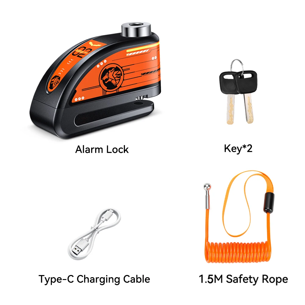 

Anchtek мотоциклетный замок охранной сигнализации, водостойкая велосипедная сигнализация, 120 дБ, предупреждающий замок безопасности, аксессуары для навесного замка дискового тормоза для мотоцикла