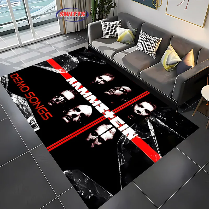 3D Printing Rammstein Large Area Carpet for Living Room Cartoon Children's Bedroom Sofa Doormat Floor Rug Anti-slip Decor Mats