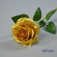 high quality simulation gold rose flower wedding birthday artificial black rose home decor fake flower rose photo props supplies