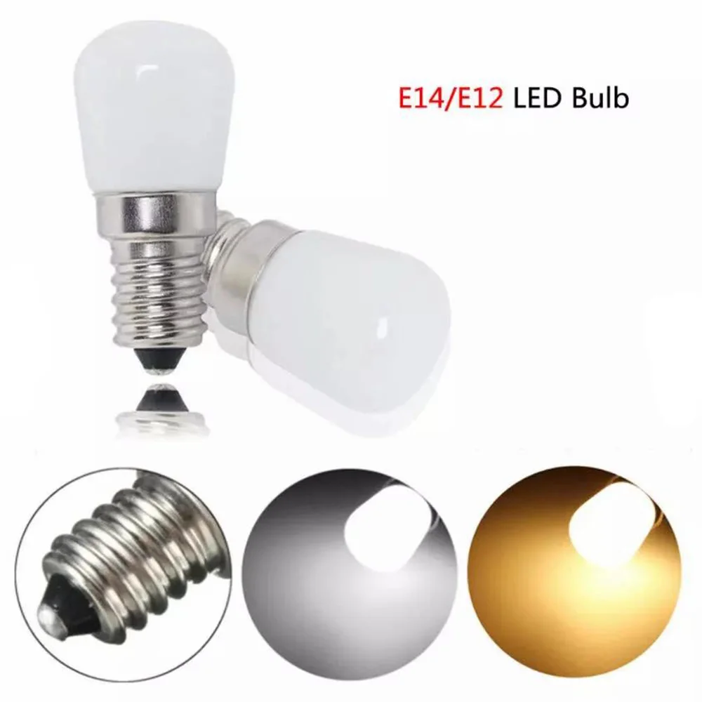 3W E14 E12 LED Fridge Light Bulb Refrigerator Corn Bulb 220V 110V 12V 24V LED Lamp Cold/Warm White SMD2835 Replace Halogen Light