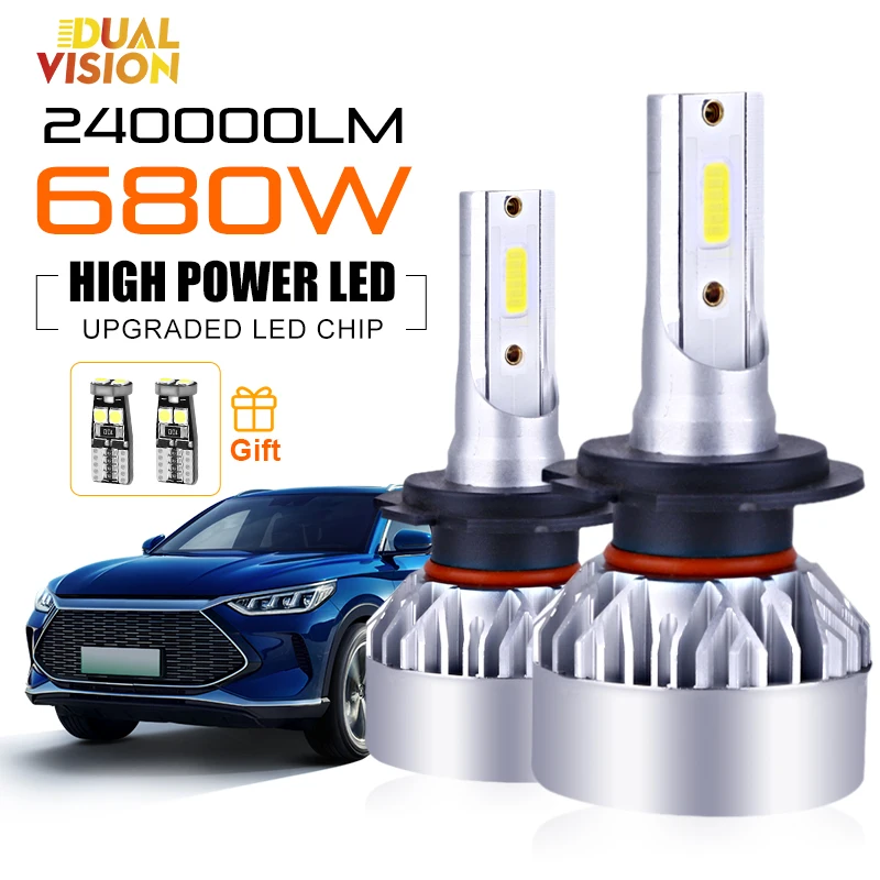 

240000LM 680W H7 светодиодный лампа для автомобильных фар H4 H11 HB3 9005 HB4 9006 светодиодный Автомобильные противотуманные фары Turbo Lamp 4300K 5000K 6000K 8000K